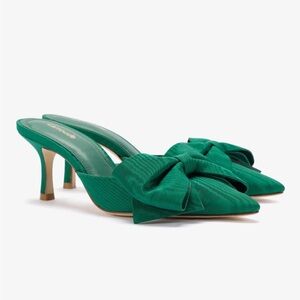 Larroude Green Bow Heels